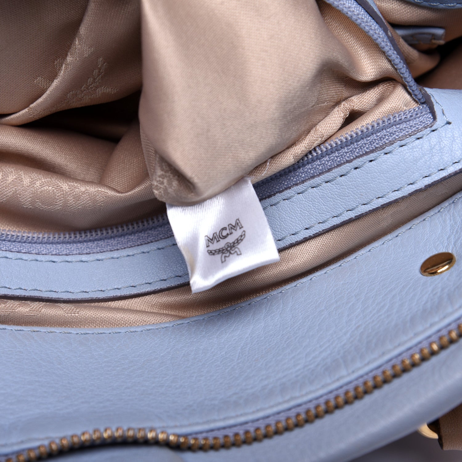 MCM Grained Calfskin Crossbody Blue 9 of 14