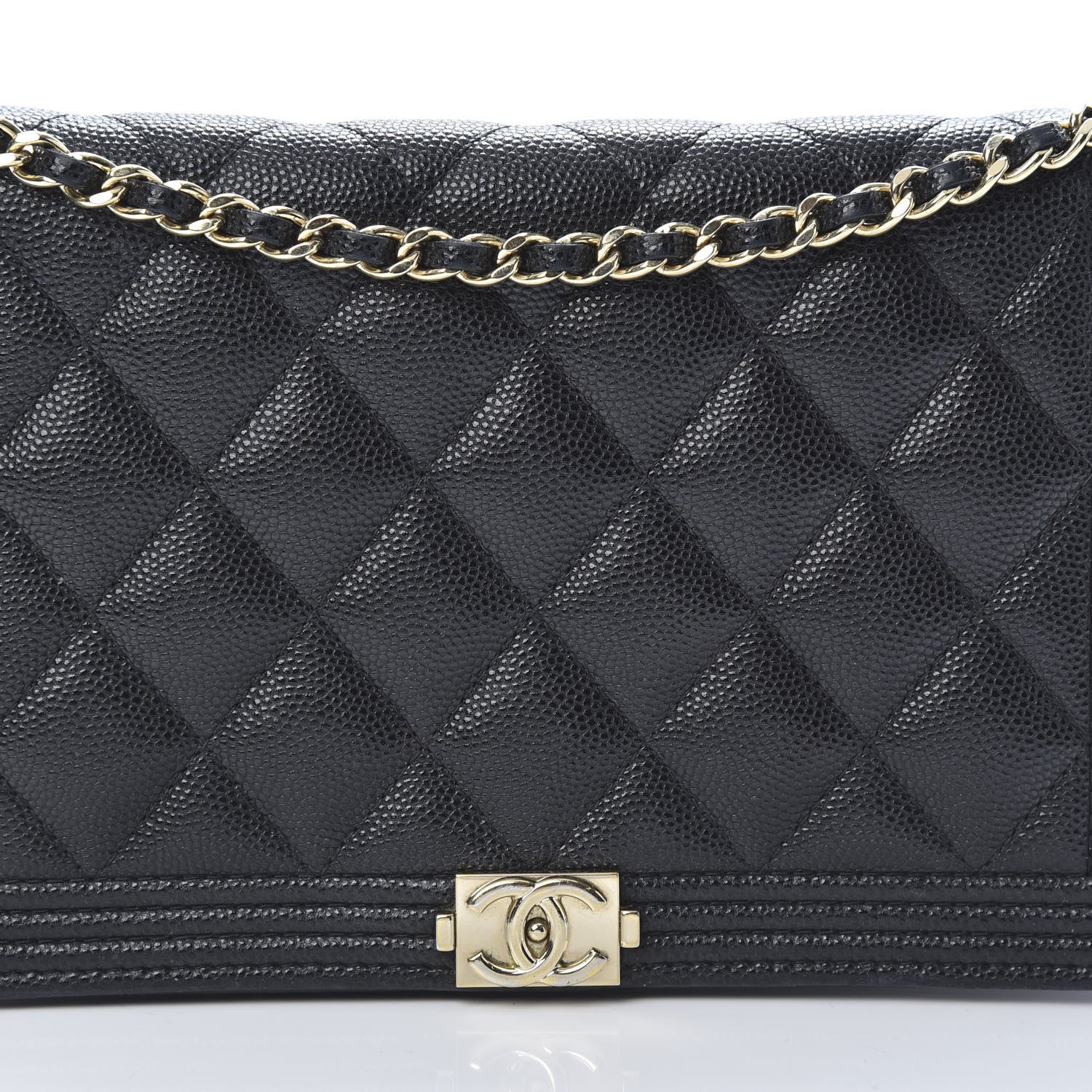 Chanel Caviar Quilted Boy Wallet On Chain WOC Black 9 of 15