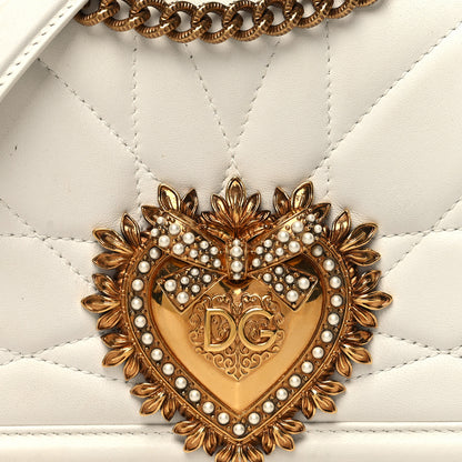 Dolce & Gabbana DOLCE & GABBANA Calfskin Medium Devotion Crossbody Bag White 6 of 10
