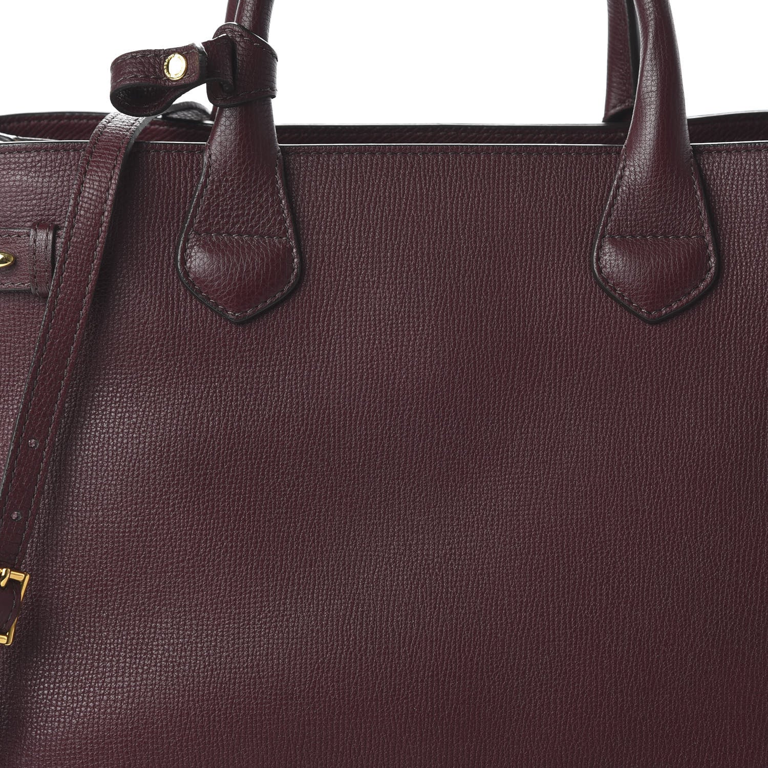 Burberry Grainy Calfskin House Check Medium Banner Tote Mahogany Red 9 of 9