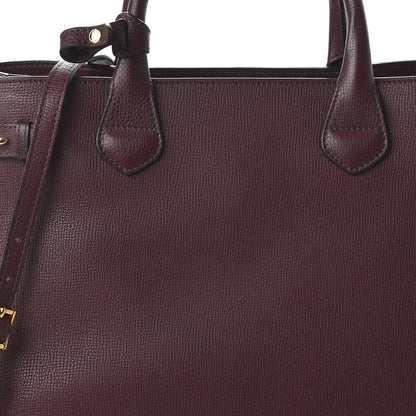 Burberry Grainy Calfskin House Check Medium Banner Tote Mahogany Red 9 of 9