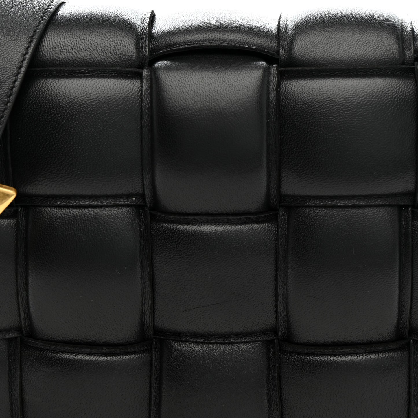 Nappa Maxi Intreccio Padded Cassette Crossbody Bag Black