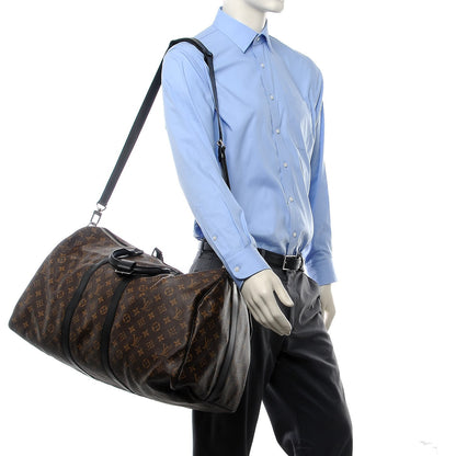 Louis Vuitton Monogram Macassar Keepall Bandouliere 55 2 of 7