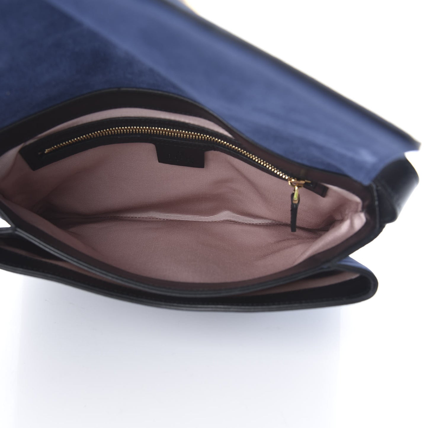 Suede Medium Arli Flap Shoulder Bag Blue Ink Black