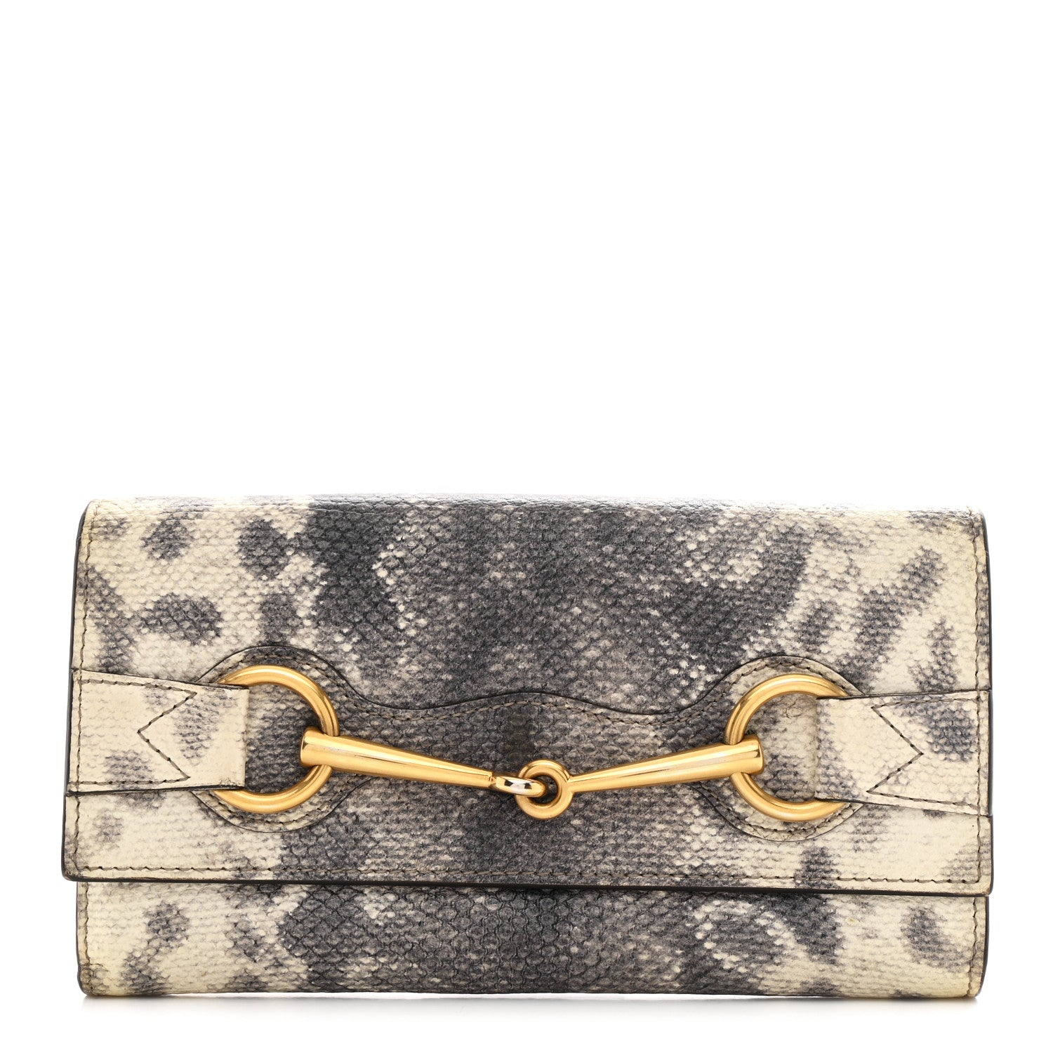 Gucci Calfskin Karung Embossed Horsebit Continental Wallet Multicolor 1 of 9