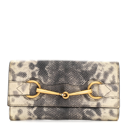 Gucci Calfskin Karung Embossed Horsebit Continental Wallet Multicolor 1 of 9