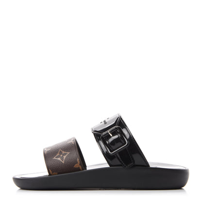 Louis Vuitton Monogram Sunbath Flat Mule Sandals 35 Black 1 of 8