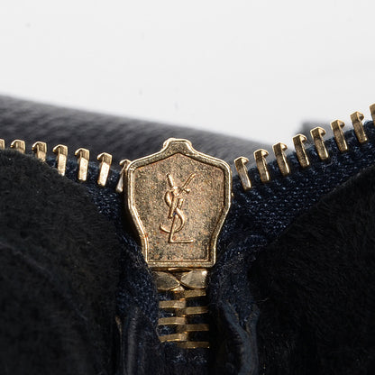 Saint Laurent Leather Medium Downtown Tote Midnight Blue 8 of 9