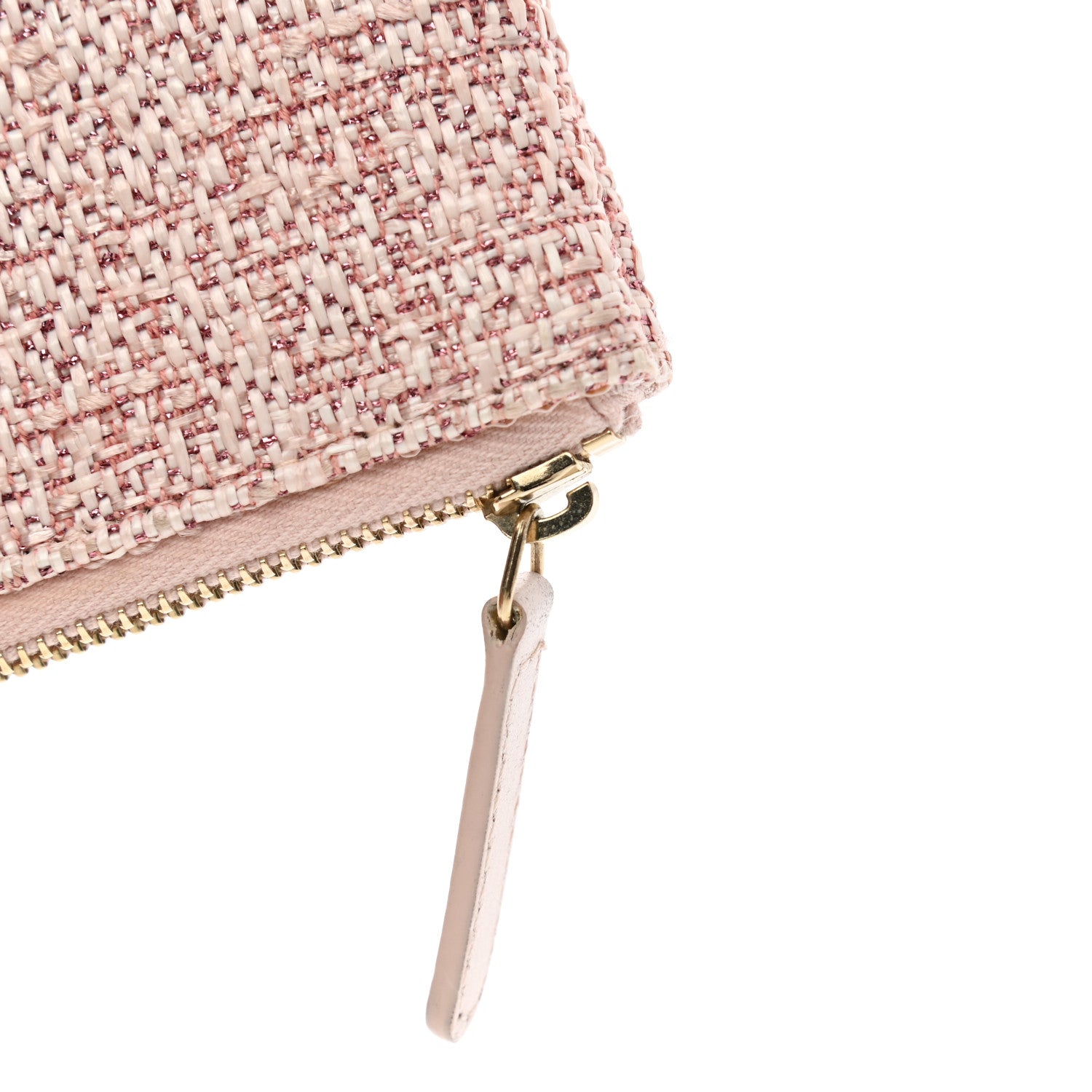 Chanel Woven Straw Raffia Deauville Cosmetic Pouch Pink 8 of 9