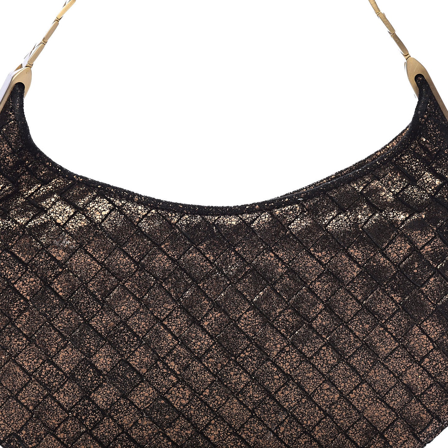 Metallic Intrecciato Small Shoulder Bag Bronze
