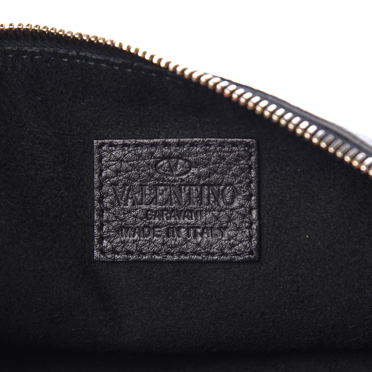 Valentino Garavani Pebbled Calfskin Large Rockstud Zip Pouch Black 6 of 8