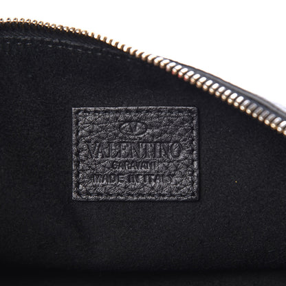 Valentino Garavani Pebbled Calfskin Large Rockstud Zip Pouch Black 6 of 8