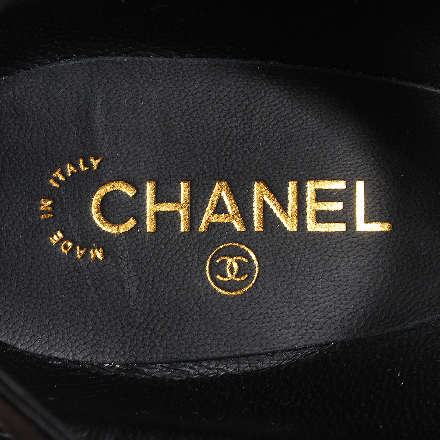 Satin Lambskin Chain Flat Sandals 40.5 Black