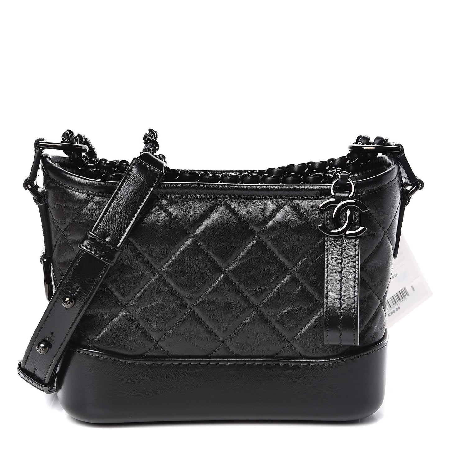 Aged Calfskin Quilted Small Gabrielle Hobo So Black