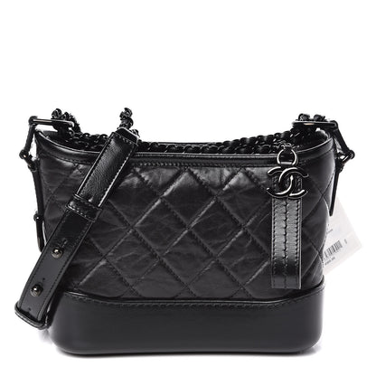 Chanel Aged Calfskin Quilted Small Gabrielle Hobo So Black 1 of 10