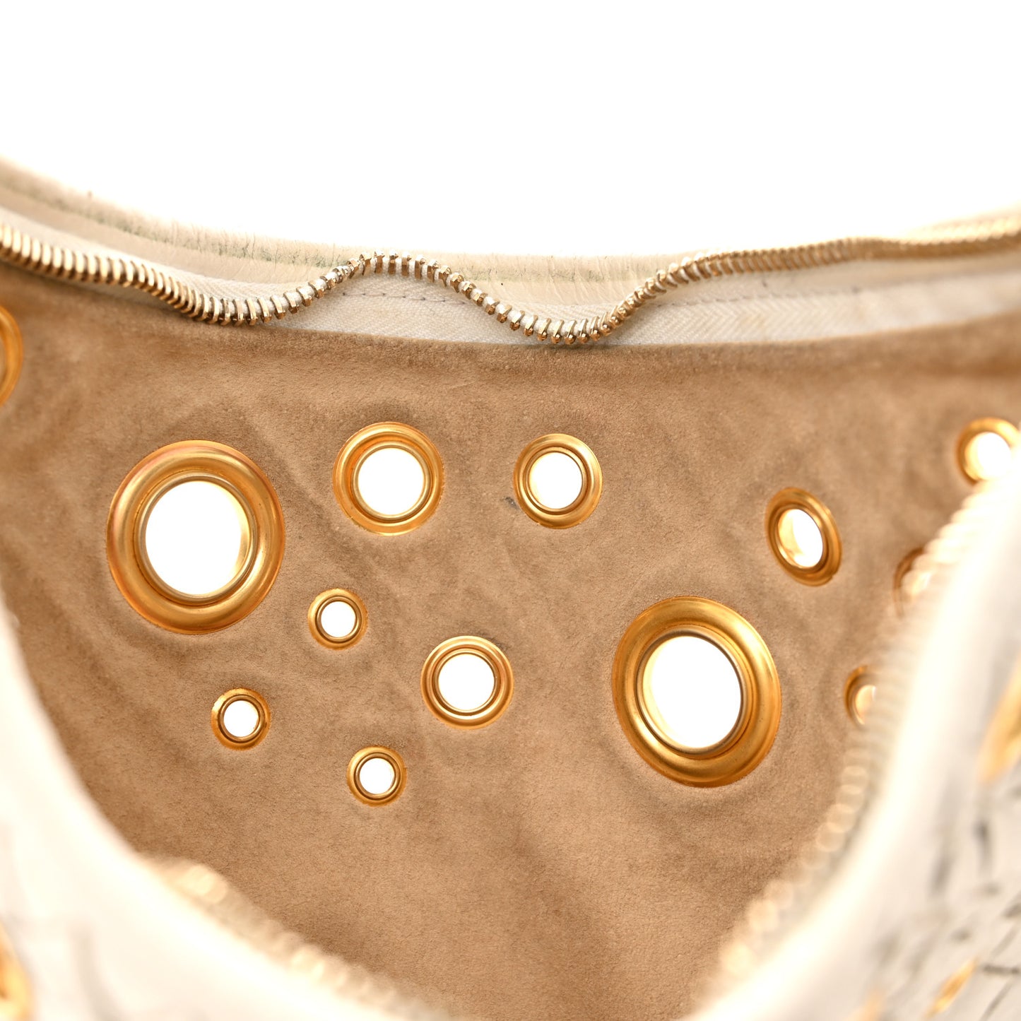 Nappa Intrecciato Medium Veneta Grommet Hobo White
