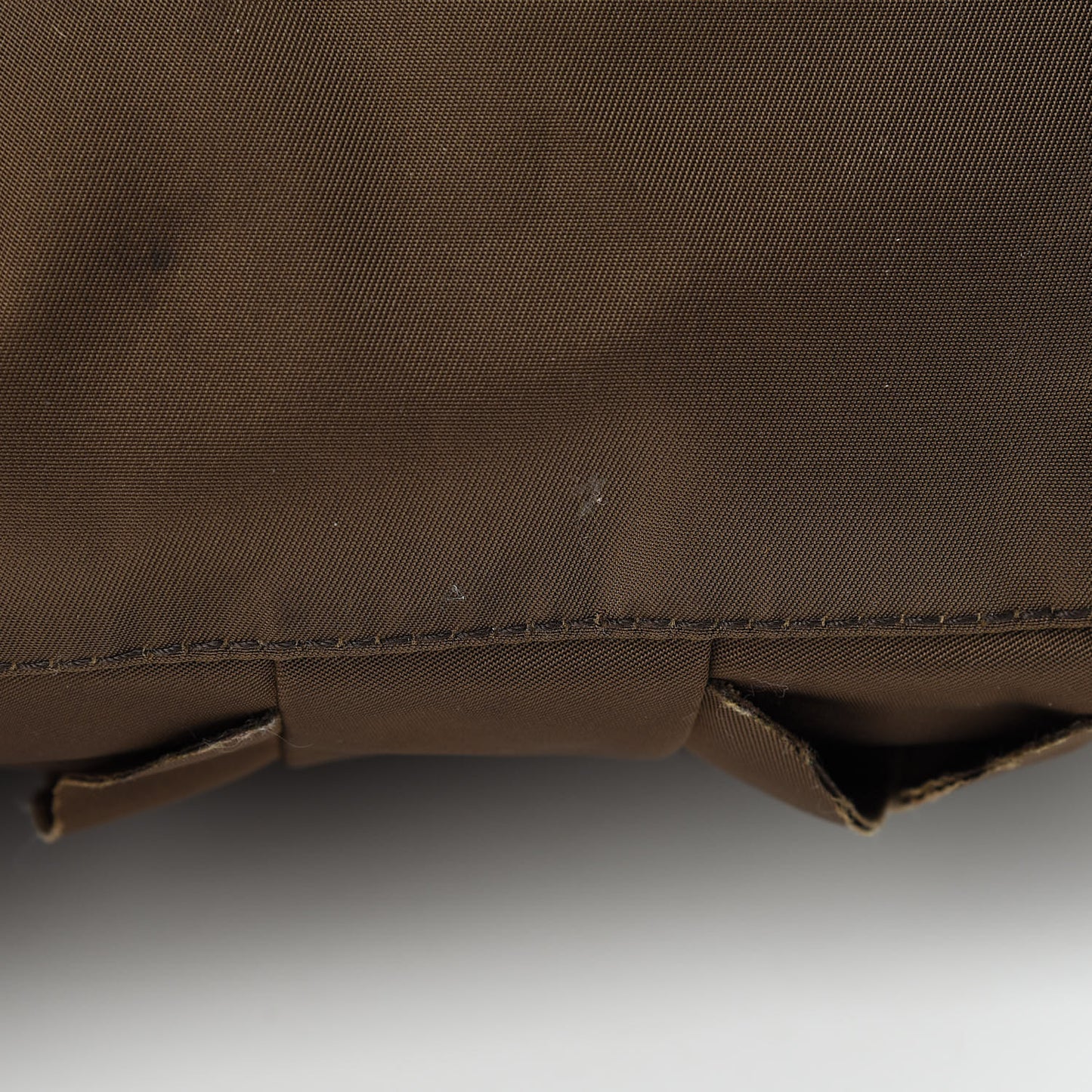 Tessuto Nylon Ruffle Tote Brown