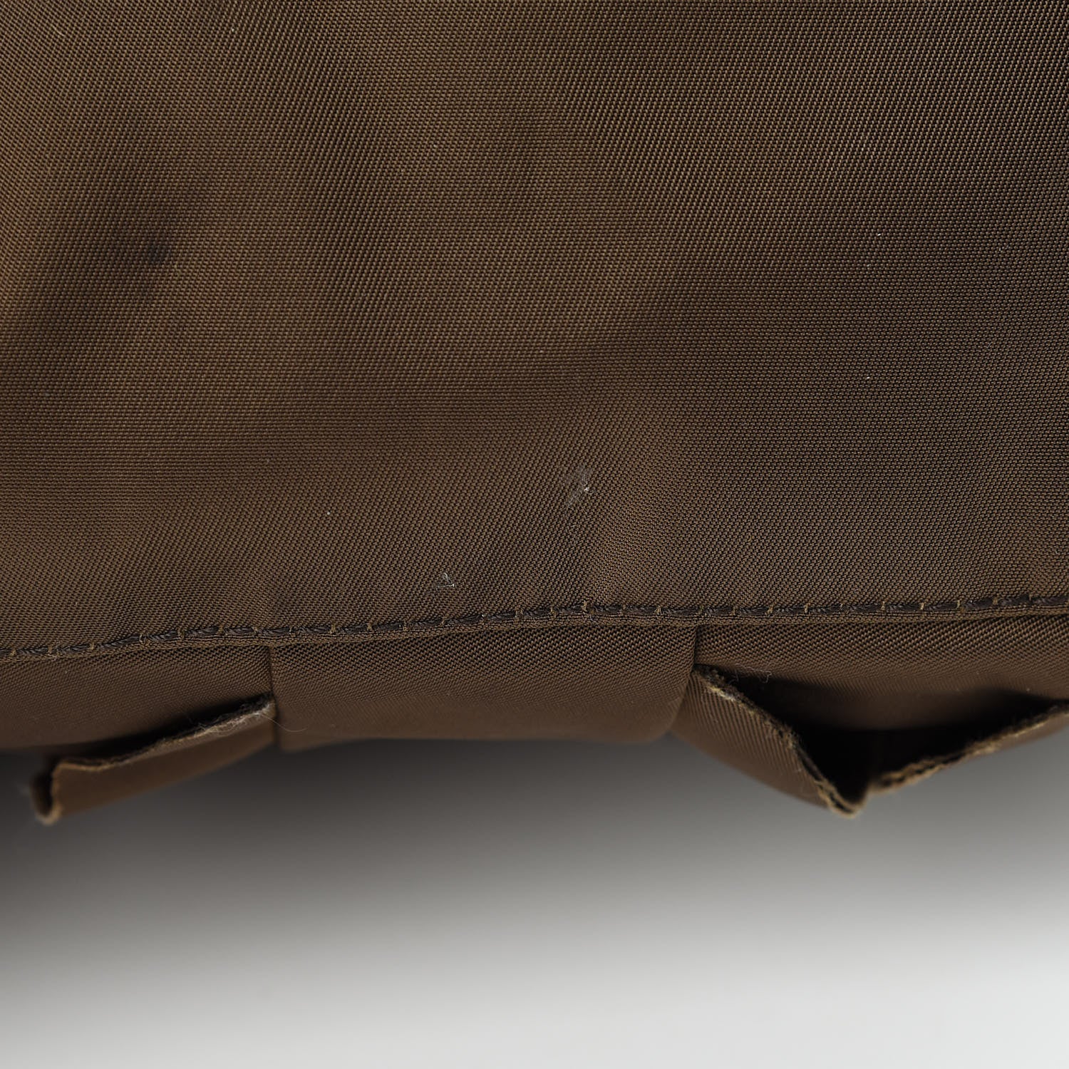 Prada Tessuto Nylon Ruffle Tote Brown 14 of 17