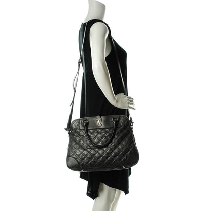 Marc Jacobs Metallic Lambskin Quilted Whitney Satchel Grey 2 of 9