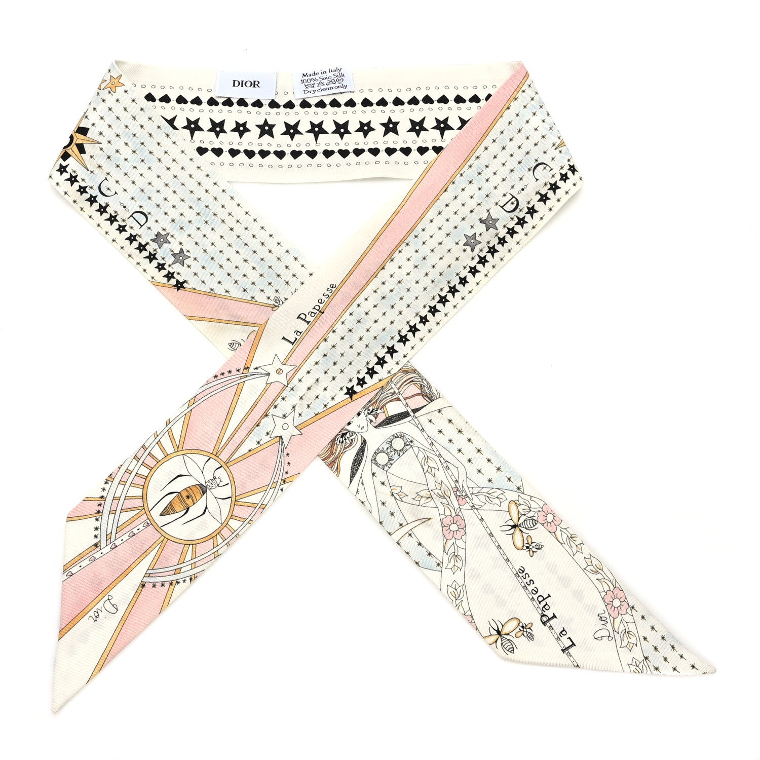 Christian Dior Silk High Priestess Tarot Mitzah Scarf Off White 1 of 3