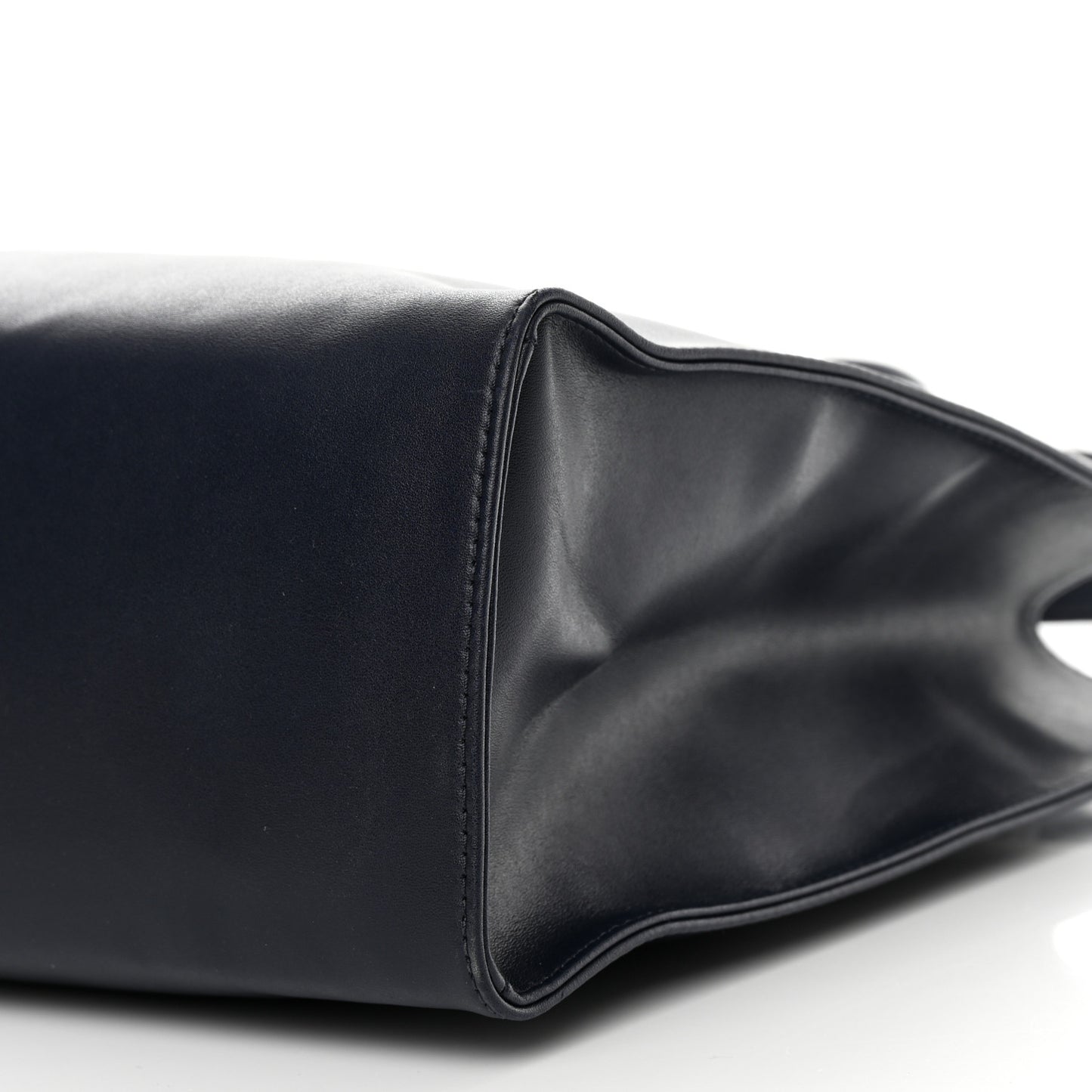Vegan Leather Medium Shopping Bag Navy