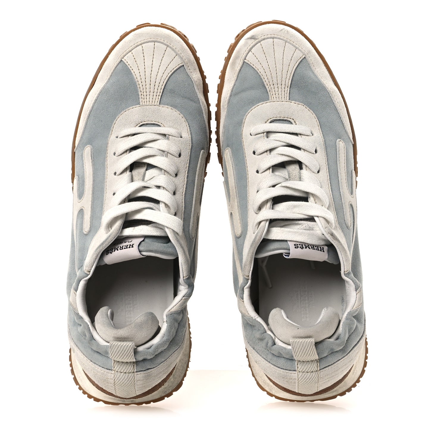 Suede Goatskin Jet Sneakers 38 Gris Nuage White
