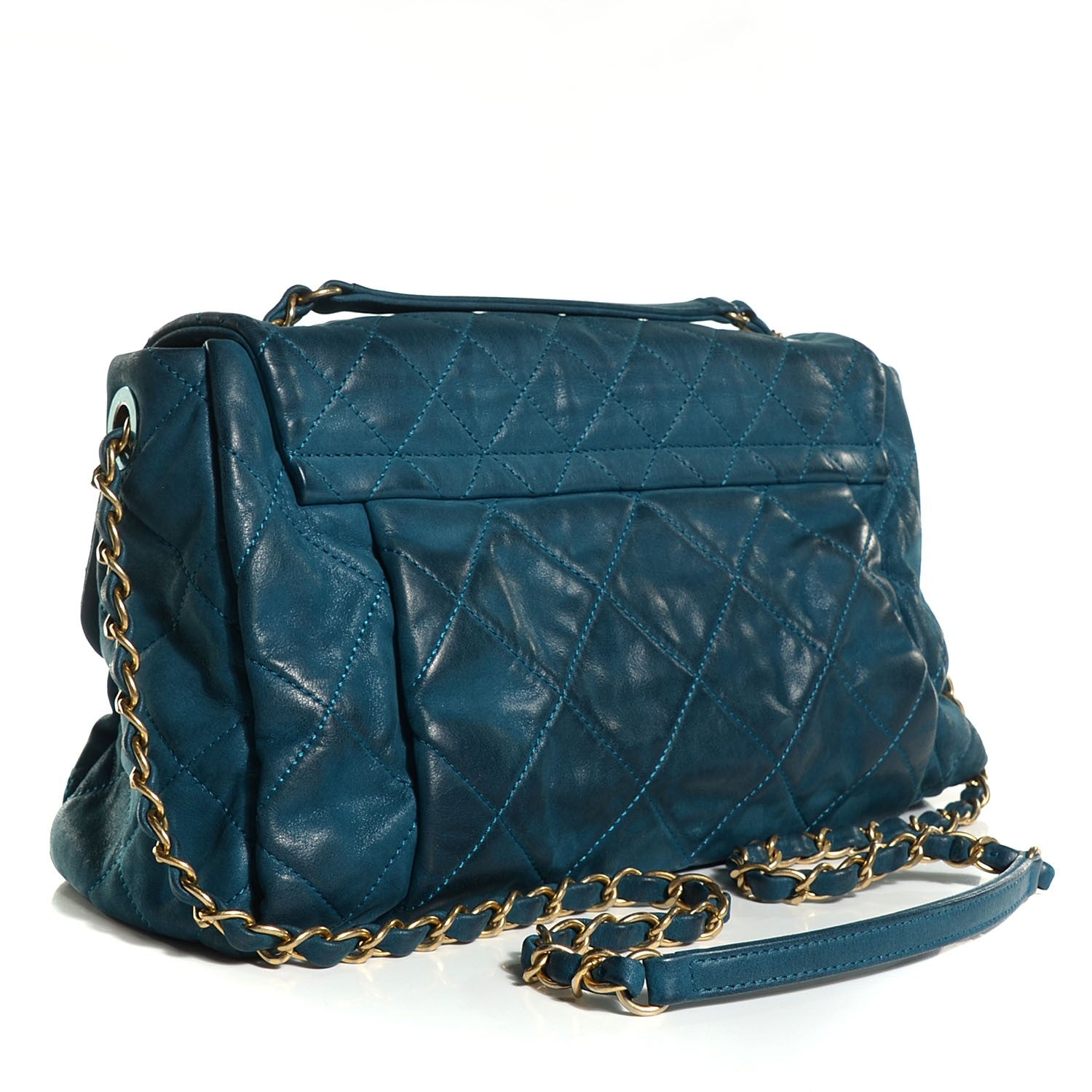 Chanel Iridescent Calfskin Large Chic Quilt Flap Dark Blue 3 of 8