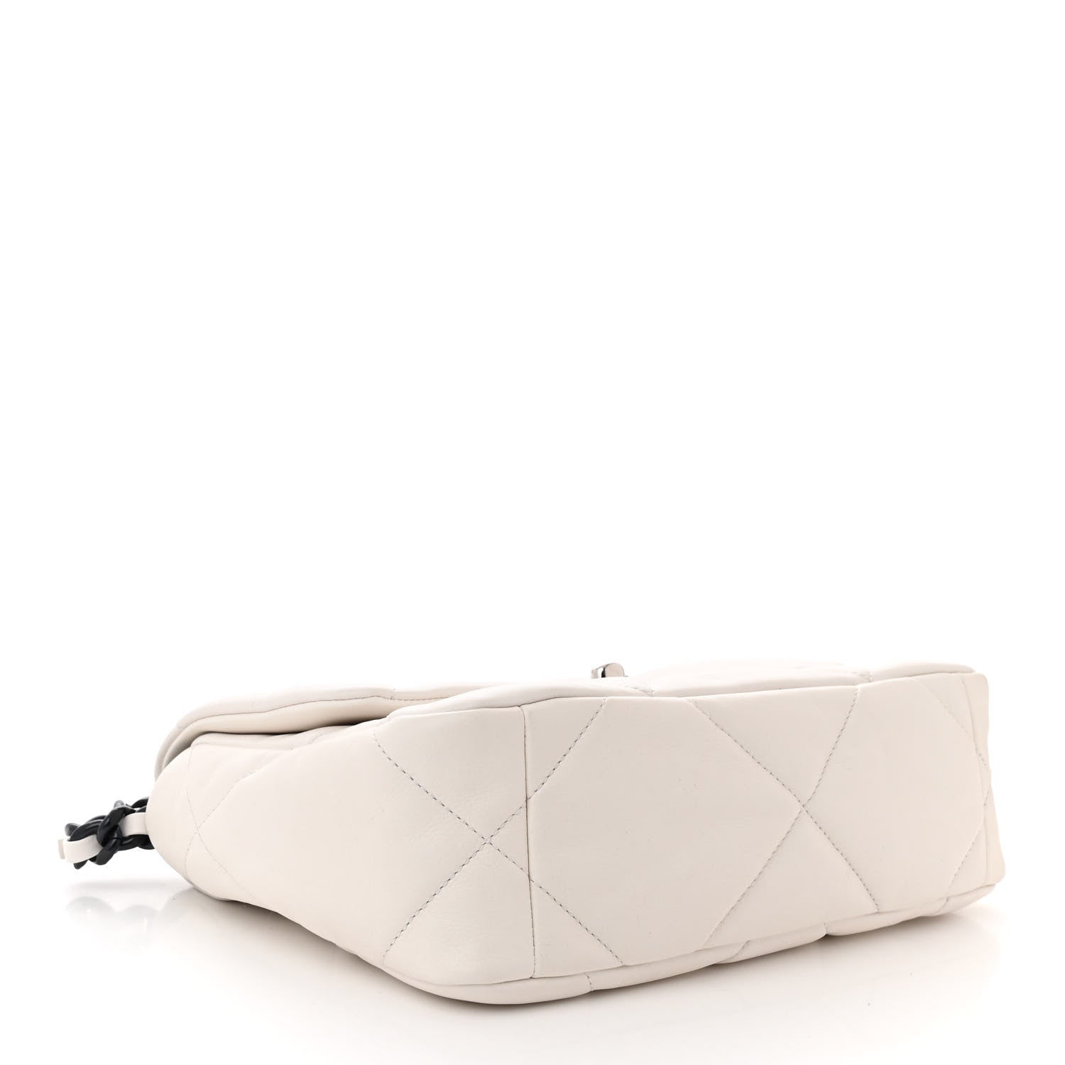 Chanel Glossy Calfskin Quilted Medium Chanel 19 Flap White Black 4 of 10