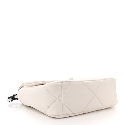 Chanel Glossy Calfskin Quilted Medium Chanel 19 Flap White Black 4 of 10