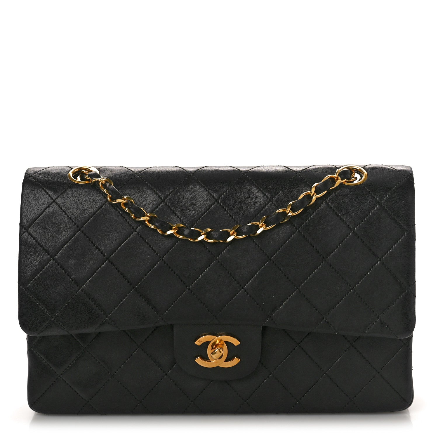 Chanel Lambskin Quilted Medium Double Flap Black 1 of 11
