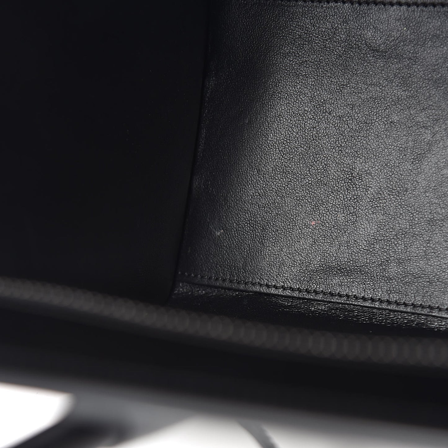 Sleek Calfskin Micro Bi-Color Luggage Black White