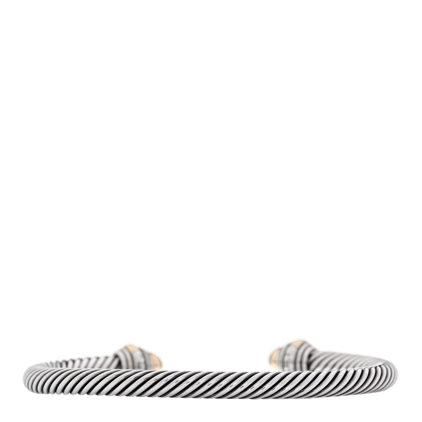 Sterling Silver 14K Yellow Gold 5mm Cable Classics Dome Bracelet