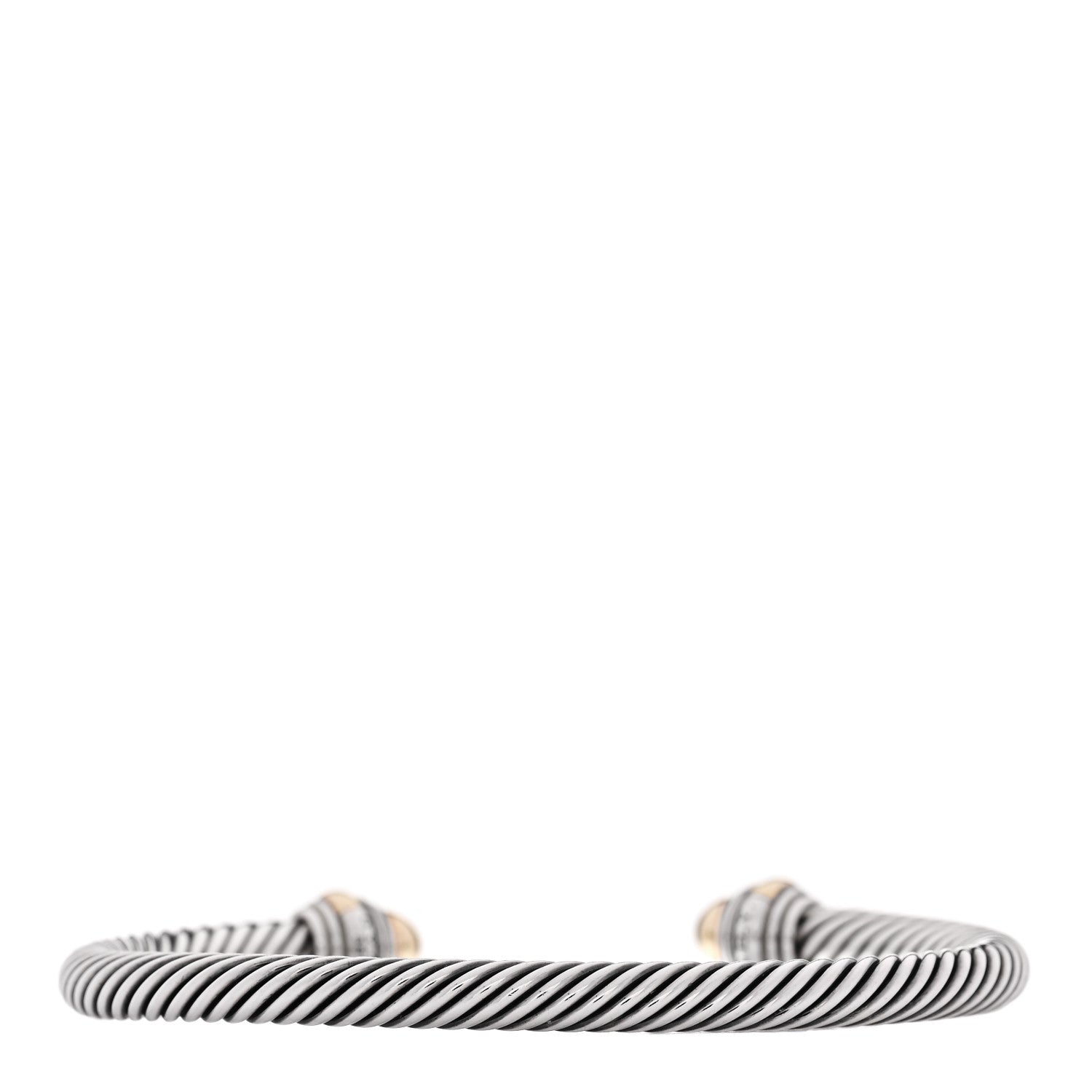 David Yurman Sterling Silver 14K Yellow Gold 5mm Cable Classics Dome Bracelet 2 of 4