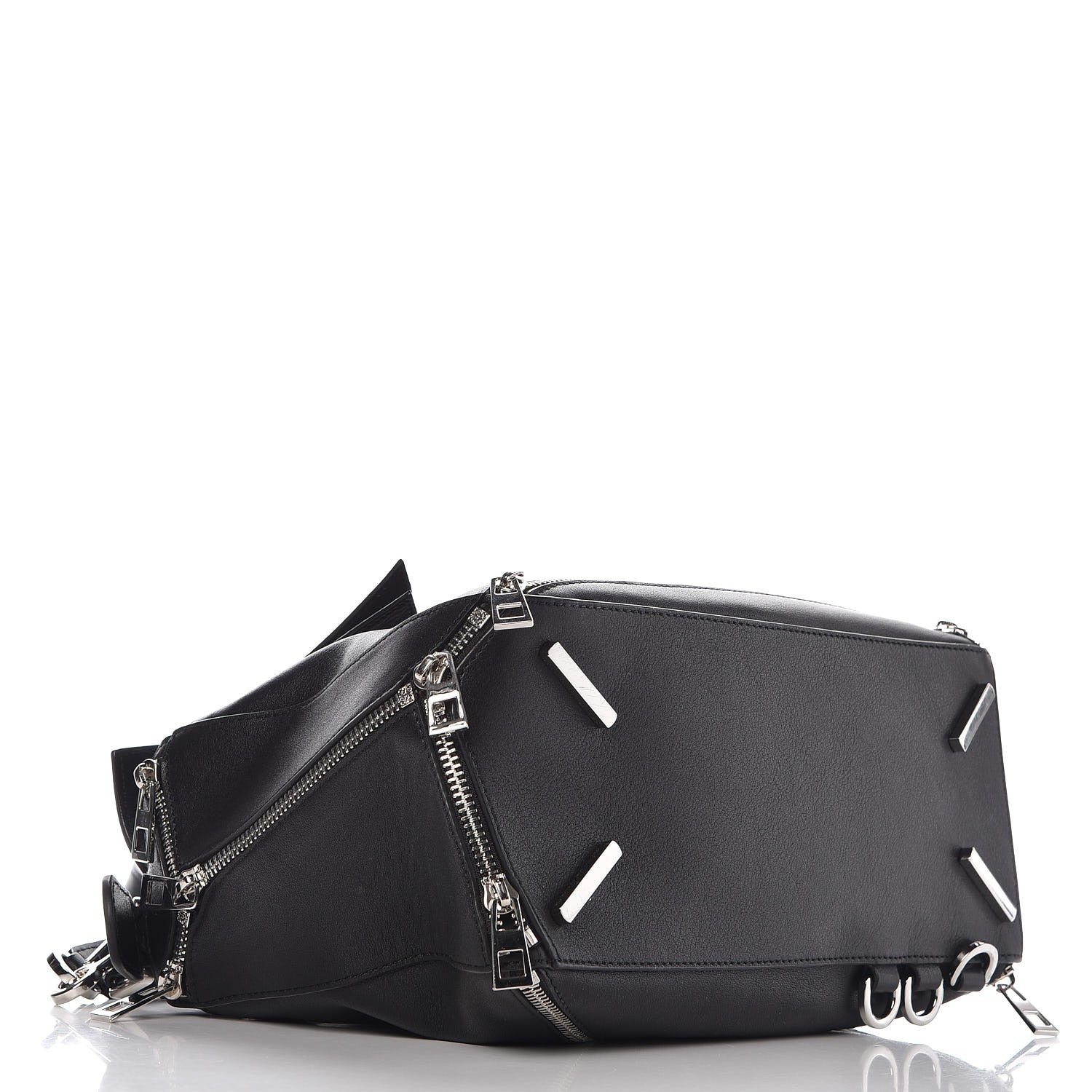 Loewe Calfskin Zipper Puzzle Bag Black 4 of 8