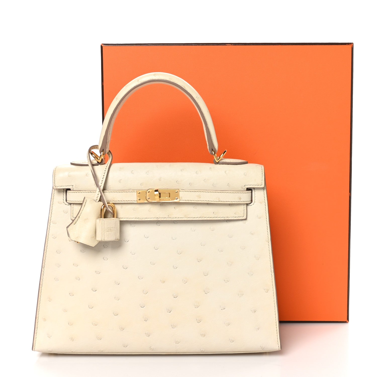 Hermes Ostrich Kelly Sellier 25 Beton 11 of 11