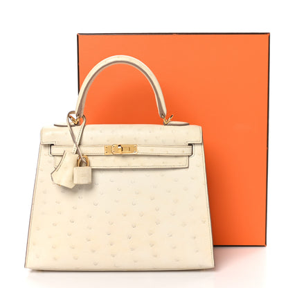 Hermes Ostrich Kelly Sellier 25 Beton 11 of 11