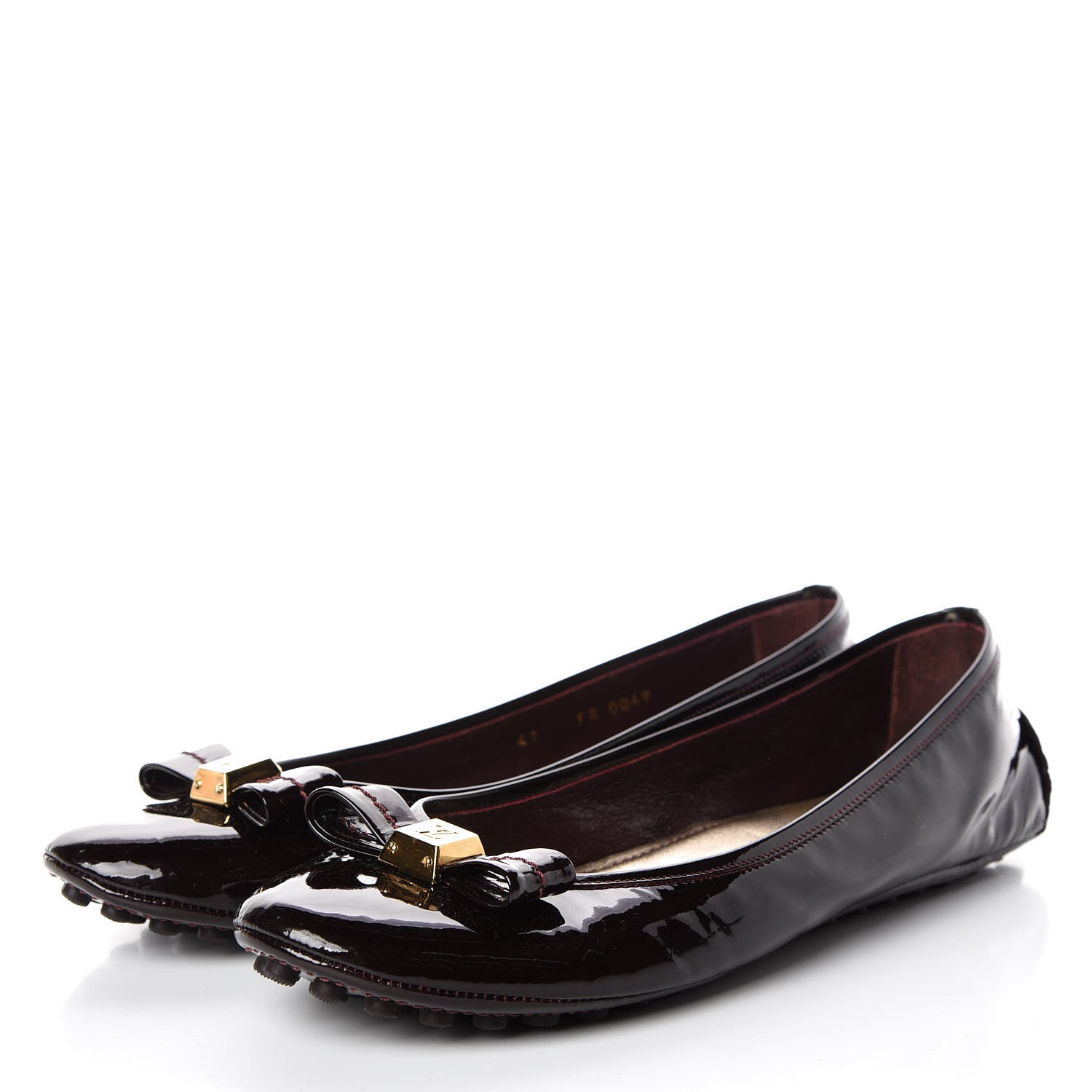 Louis Vuitton Patent Bow Flats 41 Bordeaux 3 of 10