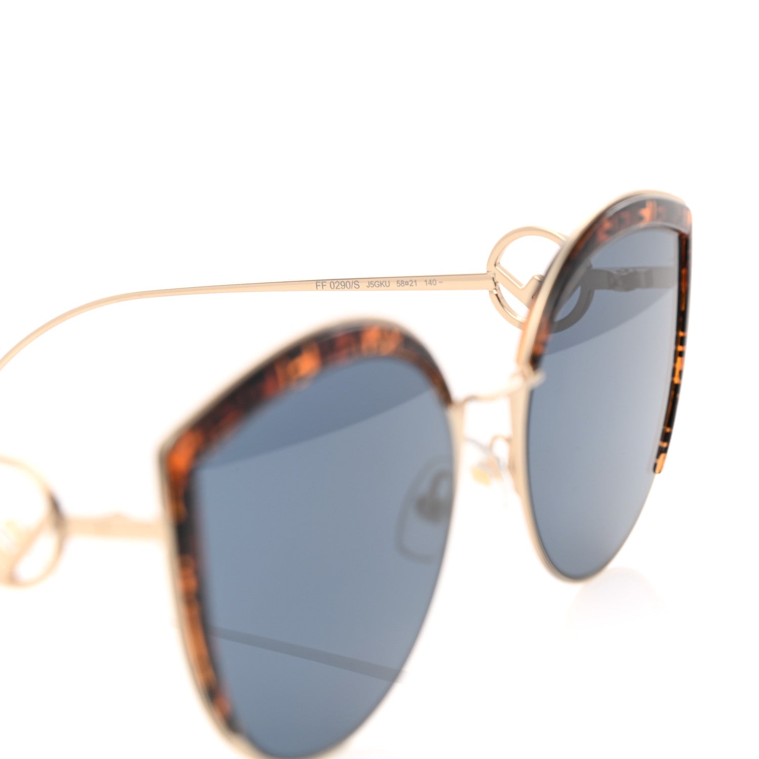 Fendi Metal Acetate F is Fendi FF Cat Eye Sunglasses FF 0290/S Blue Havana 6 of 7