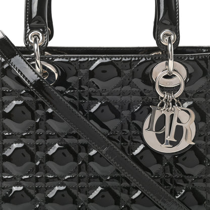 Christian Dior Patent Cannage Medium Lady Dior Black 8 of 11