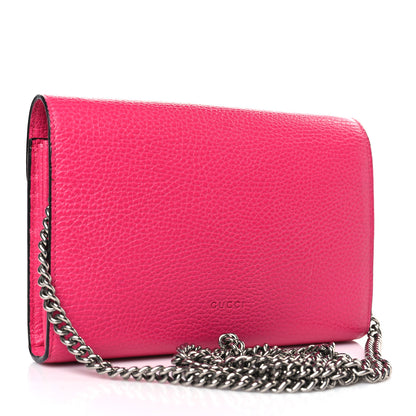 Gucci Dollar Calfskin Crystal Mini Dionysus Chain Wallet Box Pink 3 of 9