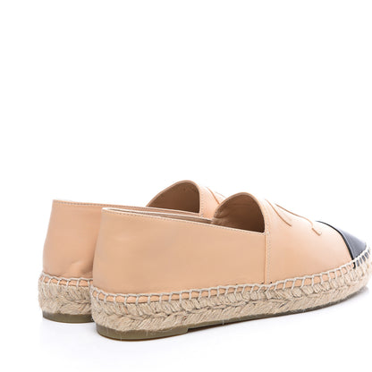 Chanel Lambskin CC Espadrilles 38 Beige Black 4 of 10