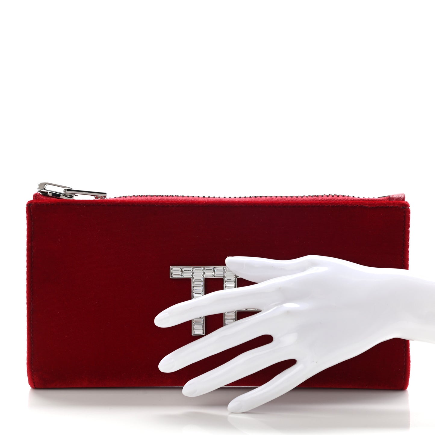 Velvet Crystal TF Clutch Dark Red