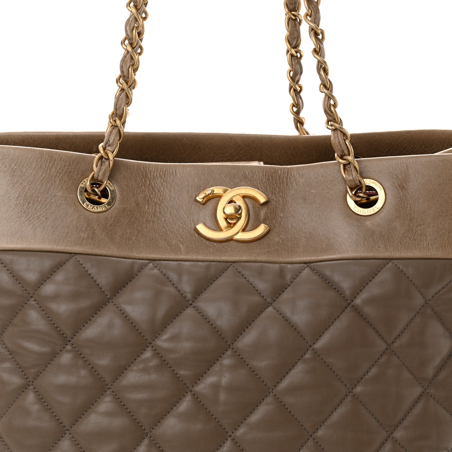 Chanel Calfskin Quilted Large Soft Elegance Tote Beige 8 of 14