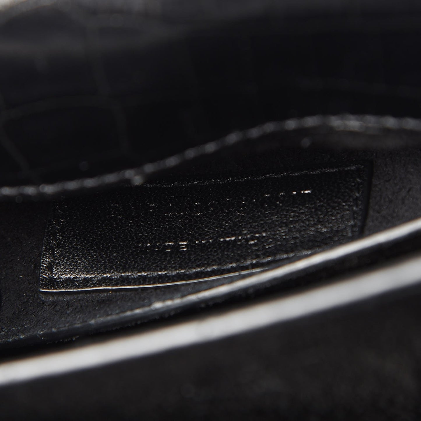 Calfskin Crocodile Embossed Medium Monogram Sunset Black