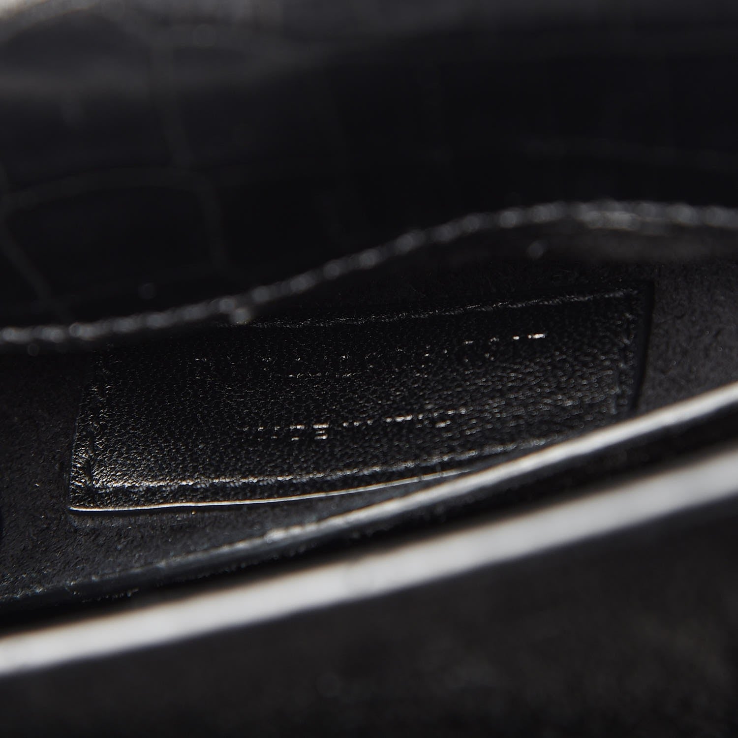 Saint Laurent Calfskin Crocodile Embossed Medium Monogram Sunset Black 7 of 10