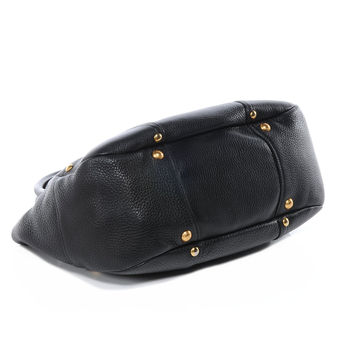 Vitello Daino Pushlock Tote Black