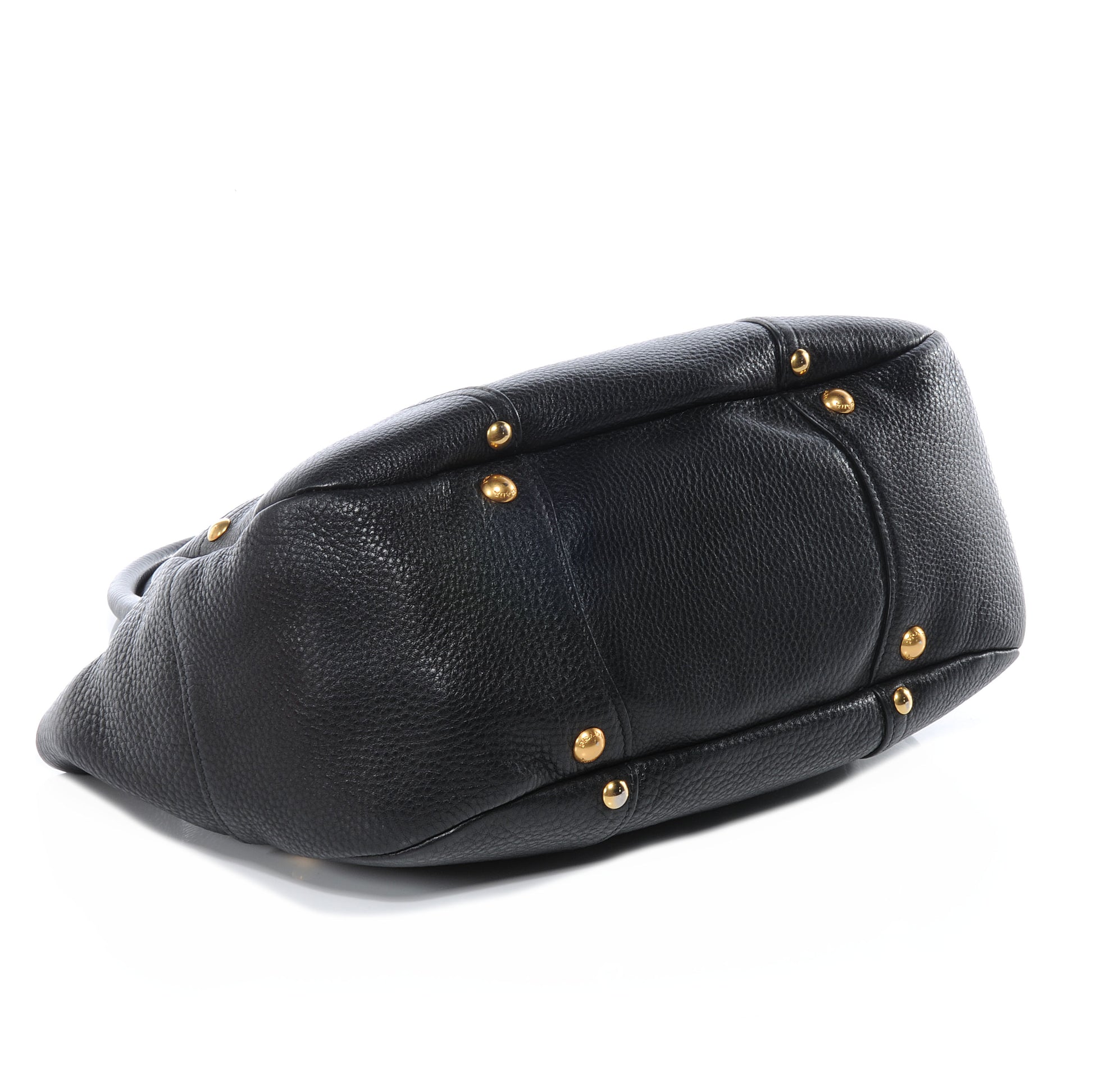 Prada Vitello Daino Pushlock Tote Black 4 of 10