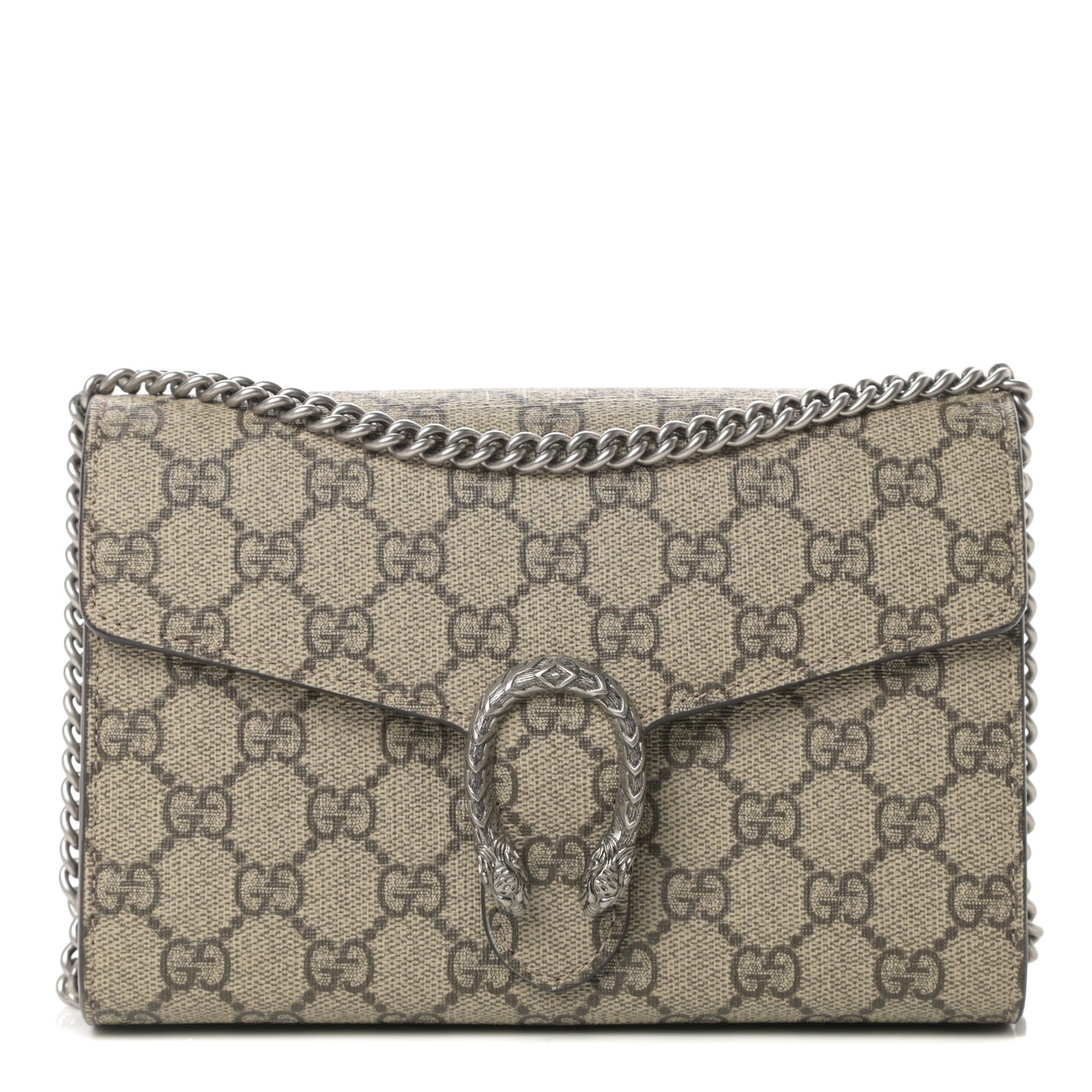 GG Supreme Monogram Mini Dionysus Chain Wallet Beige Taupe