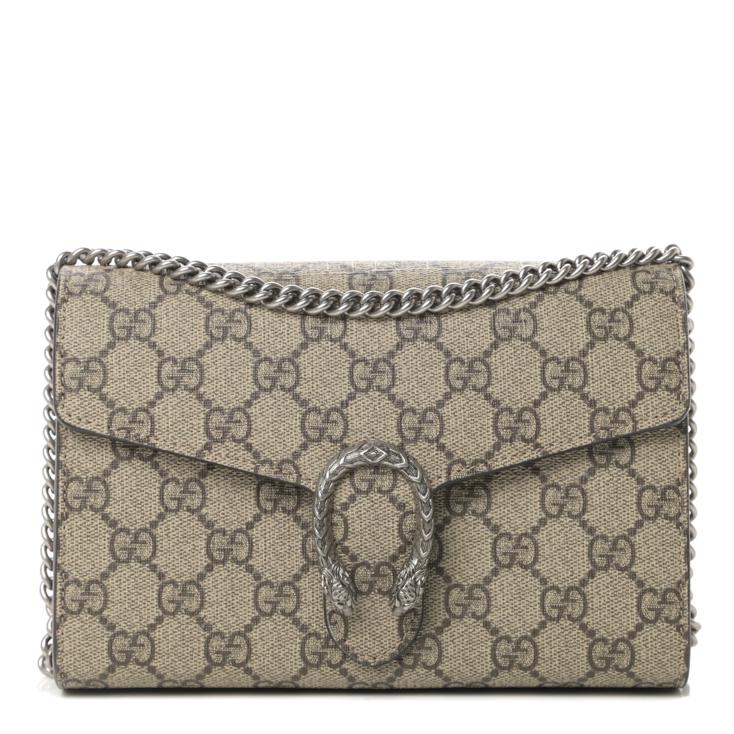 Gucci GG Supreme Monogram Mini Dionysus Chain Wallet Beige Taupe 1 of 11