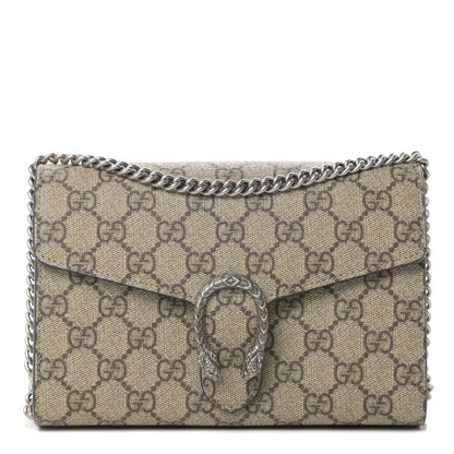 Gucci GG Supreme Monogram Mini Dionysus Chain Wallet Beige Taupe 1 of 11
